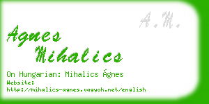 agnes mihalics business card